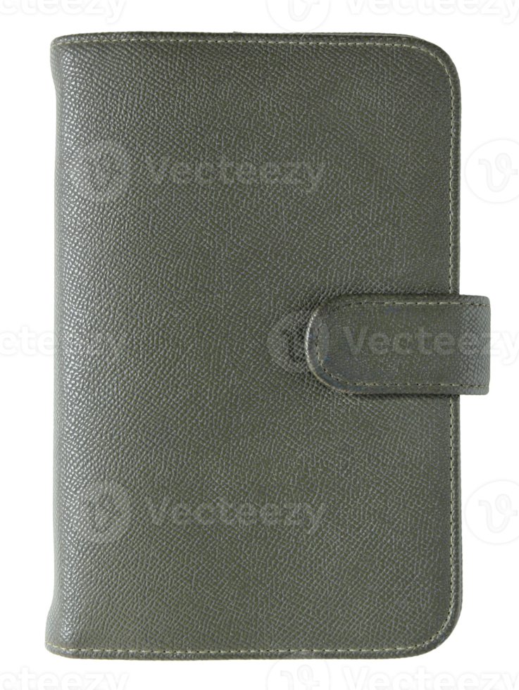 leather cover notebook isolated with clipping path for mockup png