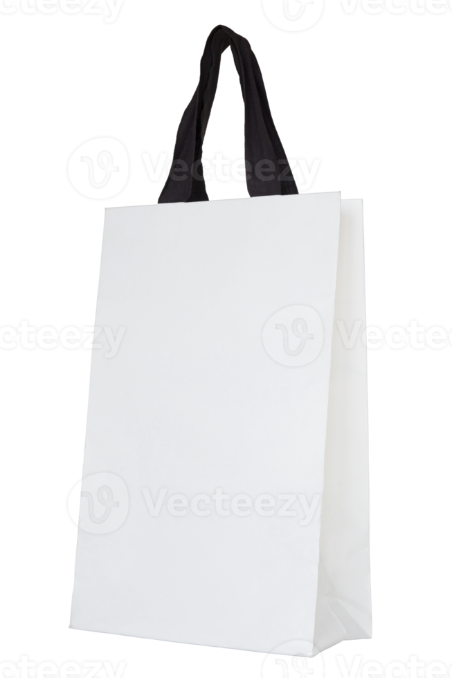 white paper bag isolated with clipping path for mockup png
