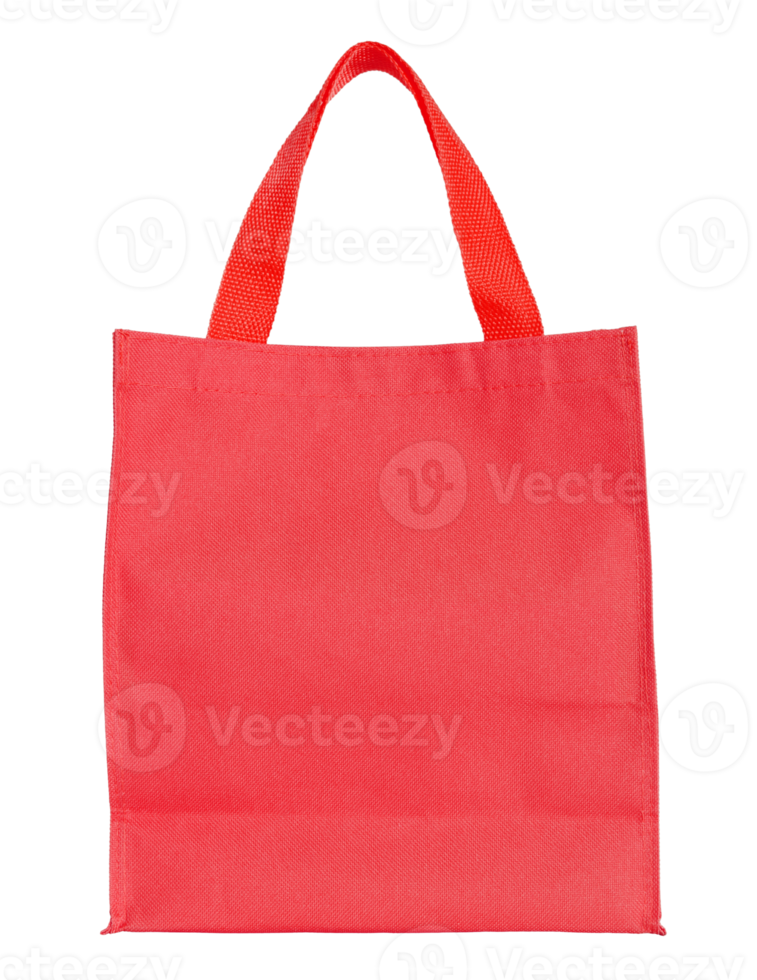 red canvas shopping bag isolated with clipping path for mockup png