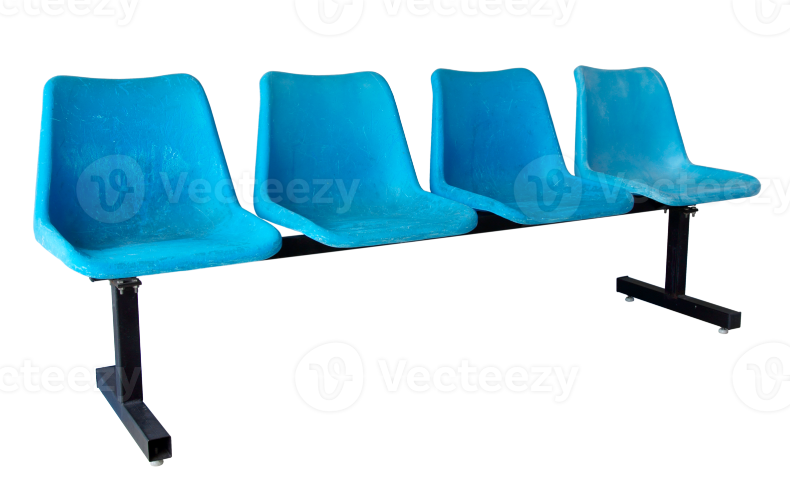 blue plastic chairs isolated with clipping path png