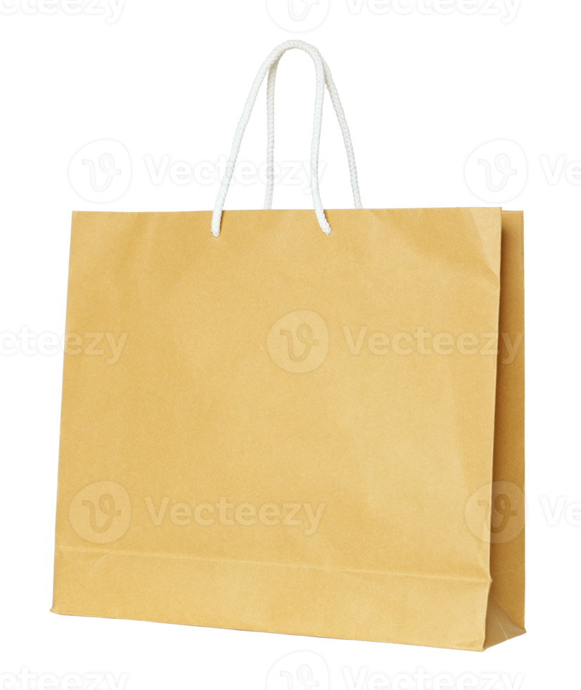 Brown paper bag isolated with clipping path for mockup png