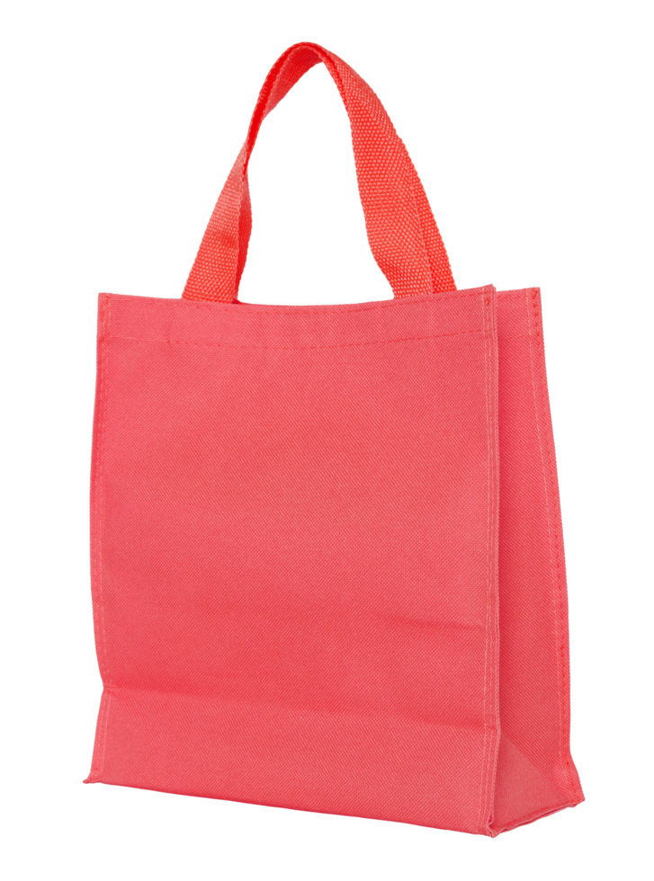 red canvas shopping bag isolated with clipping path for mockup png