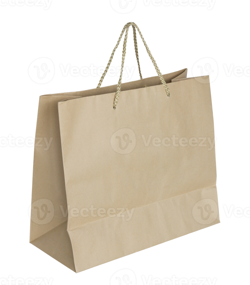 brown paper bag isolated with clipping path for mockup png