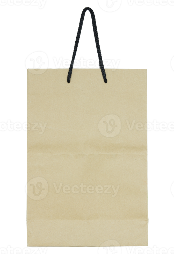 Brown paper bag isolated with clipping path for mockup png