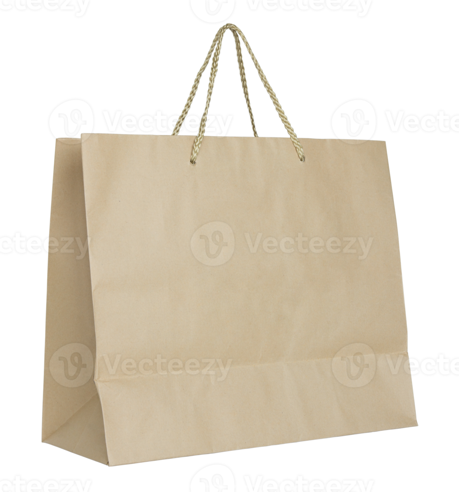 brown paper bag isolated with clipping path for mockup png
