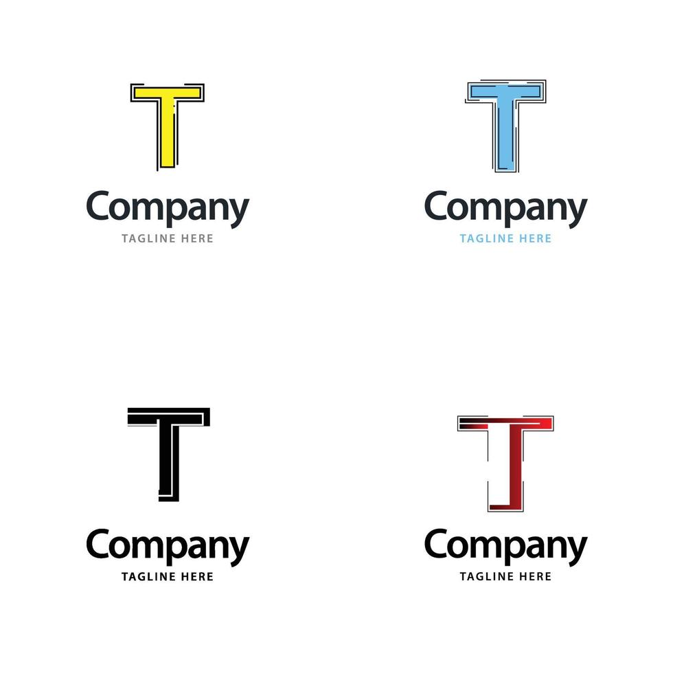 Letter T Big Logo Pack Design Creative Modern logos design for your business vector