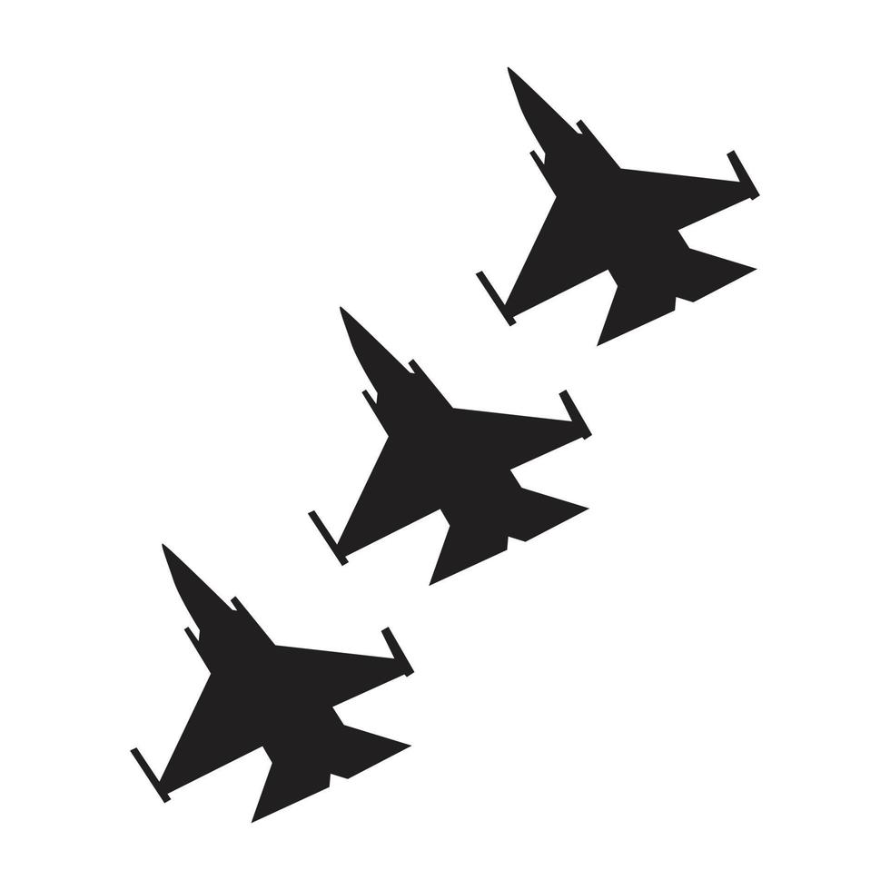 ilustración vectorial de una silueta de avión a reacción. icono de avión volador. vector