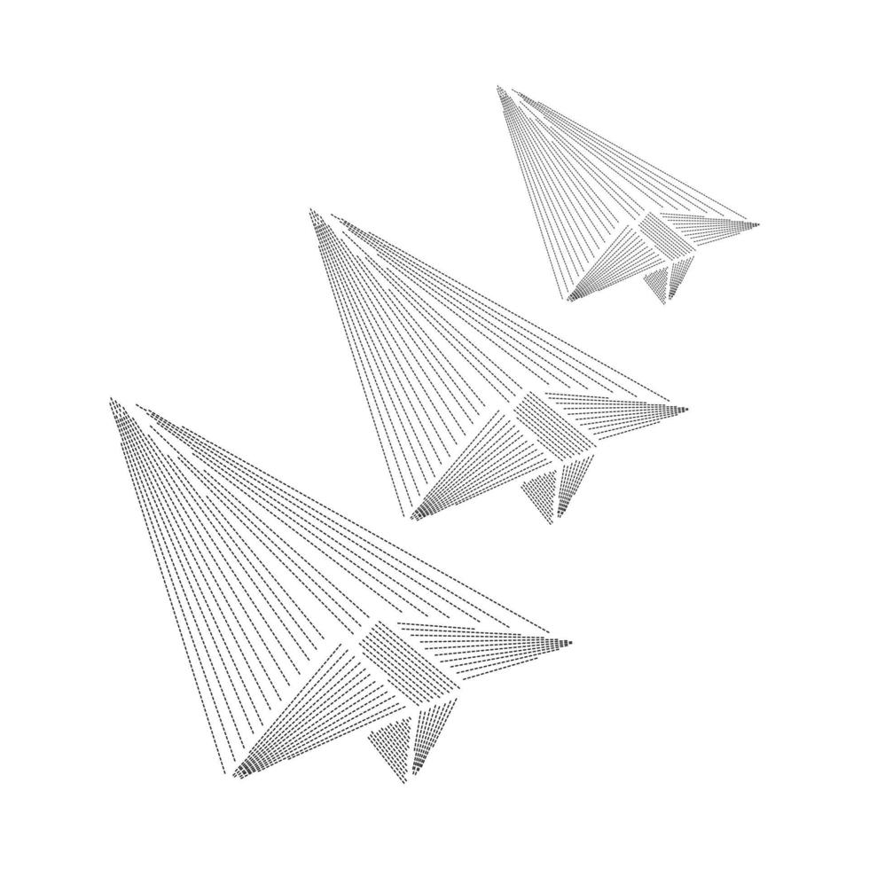 diseño de plantilla de letrero de avión de papel. mensaje a través del icono del avión de papel. vector