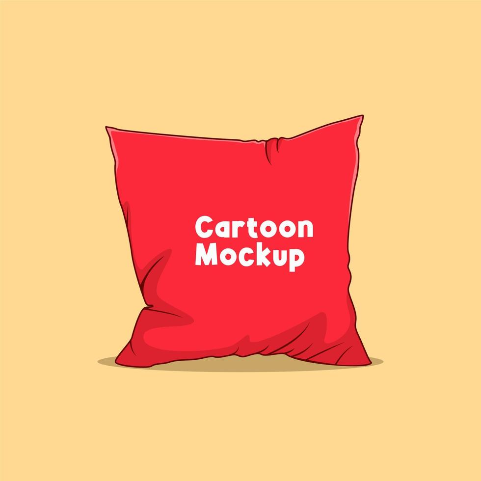 Pillow Cartoon Mockup vector