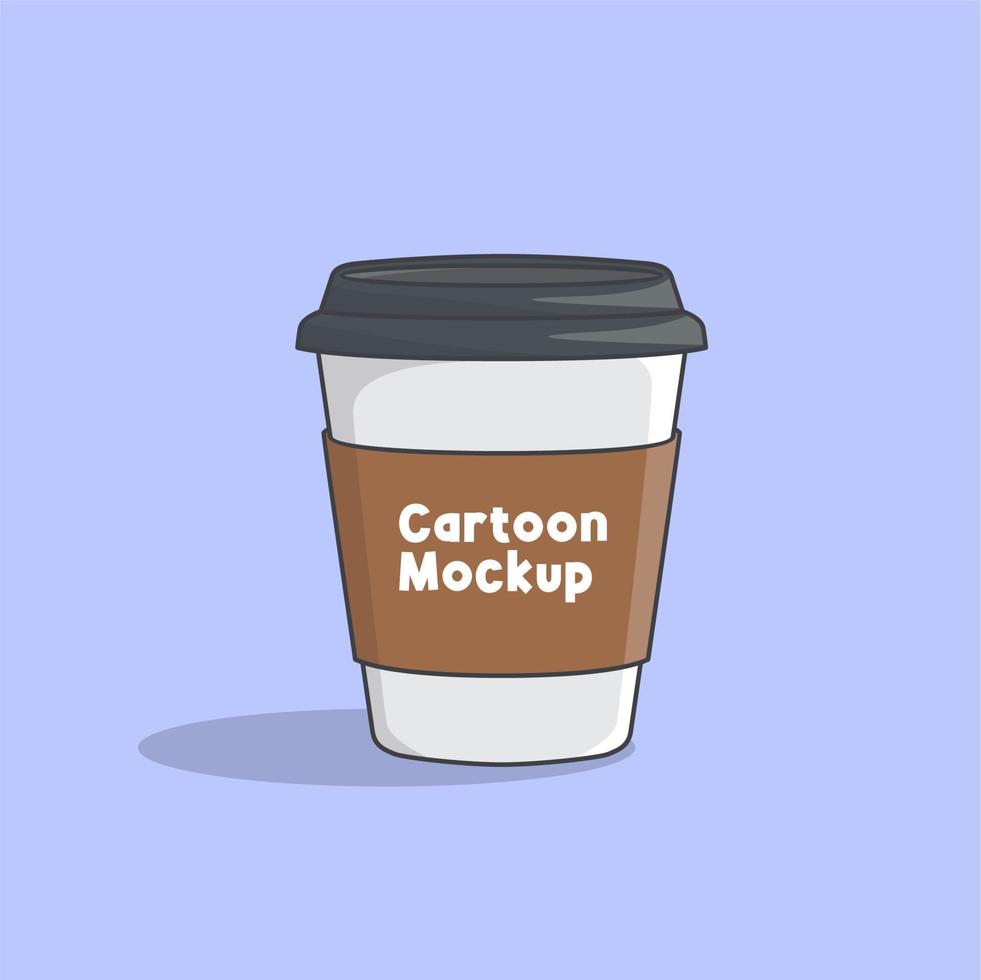 Coffee Cup  Cartoon Mockup vector