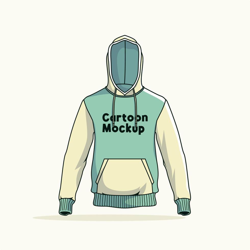 Hoodie Cartoon Mockup vector