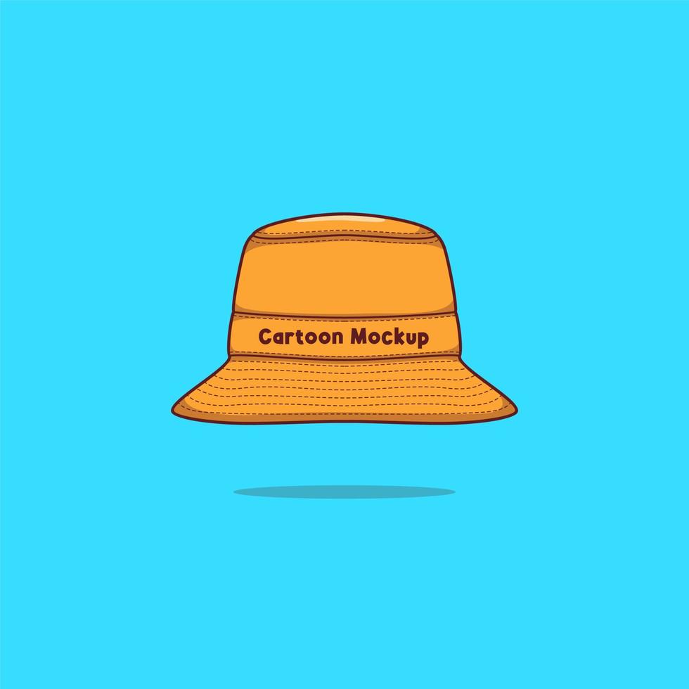 Bucket Hat Cartoon Mockup vector