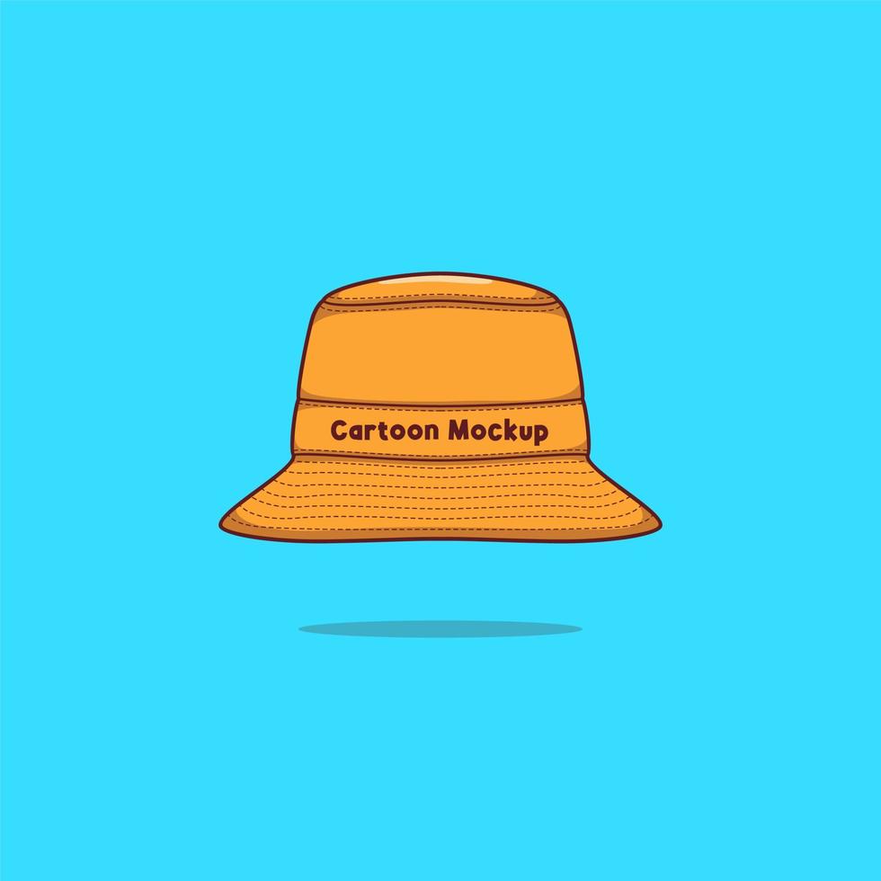 Bucket Hat Cartoon Mockup vector