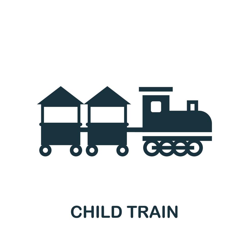 icono de tren infantil. elemento simple de la colección del parque de atracciones. icono de tren infantil creativo para diseño web, plantillas, infografías y más vector