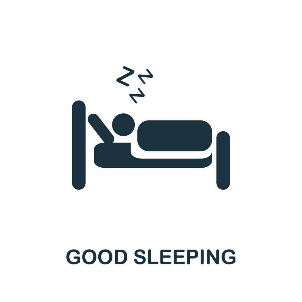 Good Sleeping icon. Simple illustration from biohacking collection. Creative Good Sleeping icon for web design, templates, infographics vector