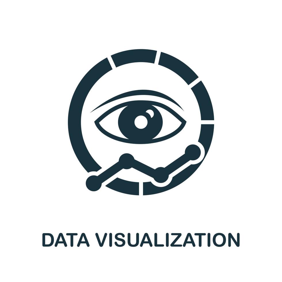 icono de visualización de datos. elemento simple de la colección de inteligencia empresarial. icono de visualización de datos creativos para diseño web, plantillas, infografías y más vector