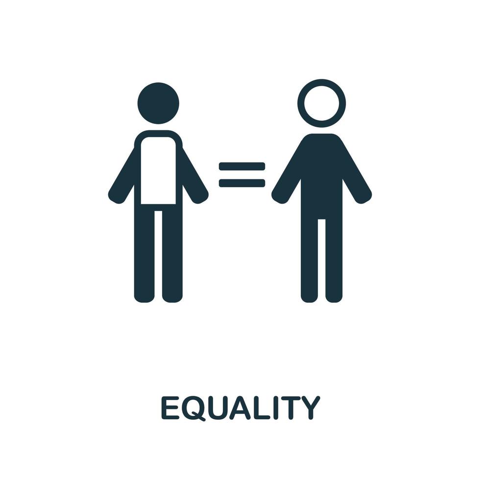 Equality icon. Monochrome simple element from civil rights collection. Creative Equality icon for web design, templates, infographics and more vector