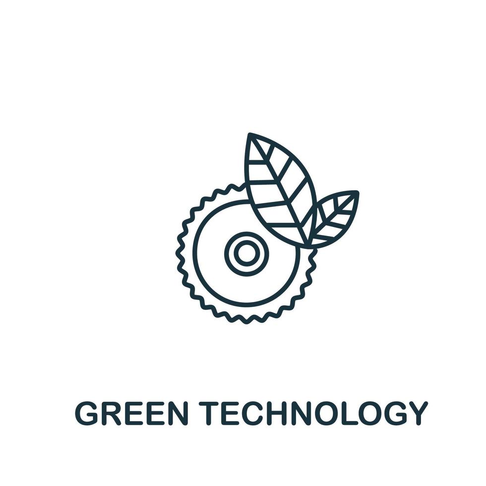 ícono de tecnología verde de la recolección de energía limpia. símbolo de tecnología verde de elemento de línea simple para plantillas, diseño web e infografía vector