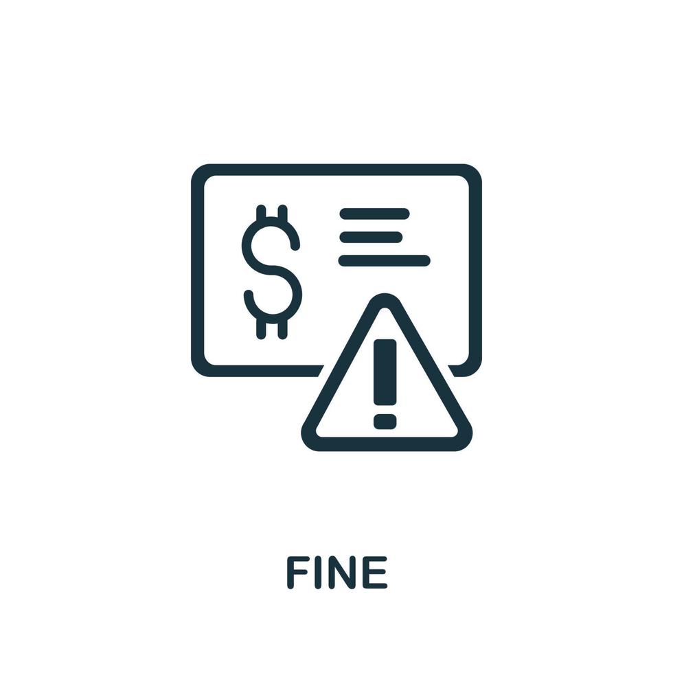 Fine icon. Simple element from Crisis collection. Creative Fine icon for web design, templates, infographics and more vector