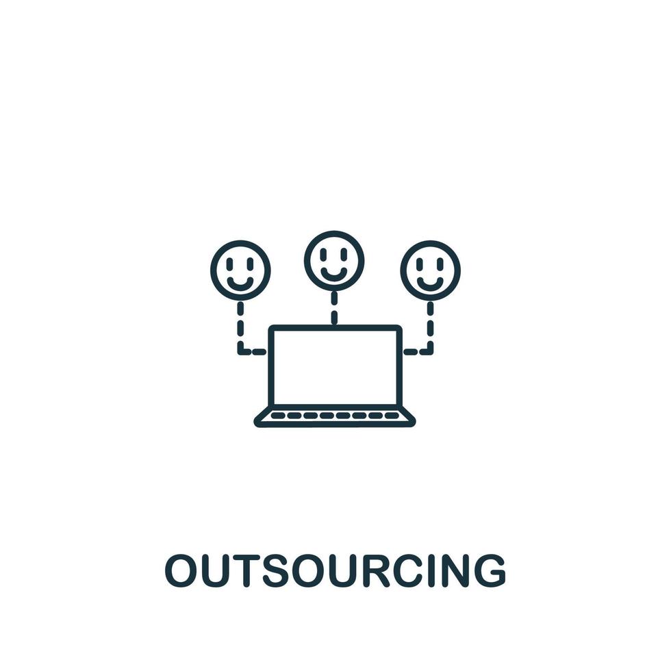 Outsourcing icon from customer service collection. Simple line element Outsourcing symbol for templates, web design and infographics vector