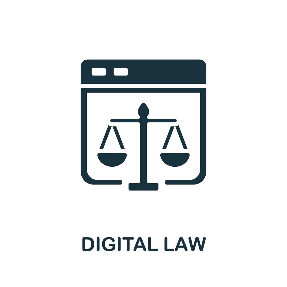 Digital Law icon. Simple line element Digital Law symbol for templates, web design and infographics vector