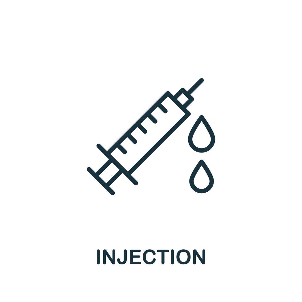 Injection icon. Simple element from cosmetology collection. Creative Injection icon for web design, templates, infographics and more vector