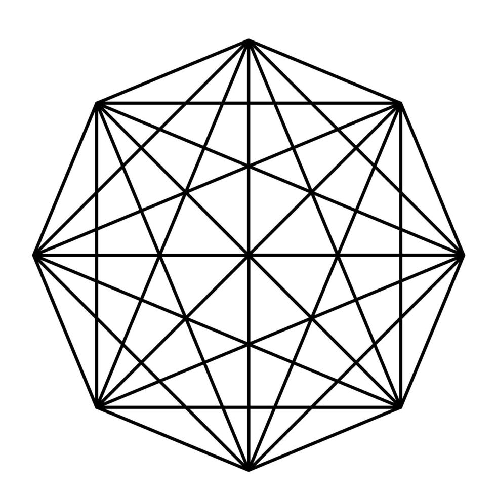 Geometric round sign. Sacred geometry, Metatron's cube vector