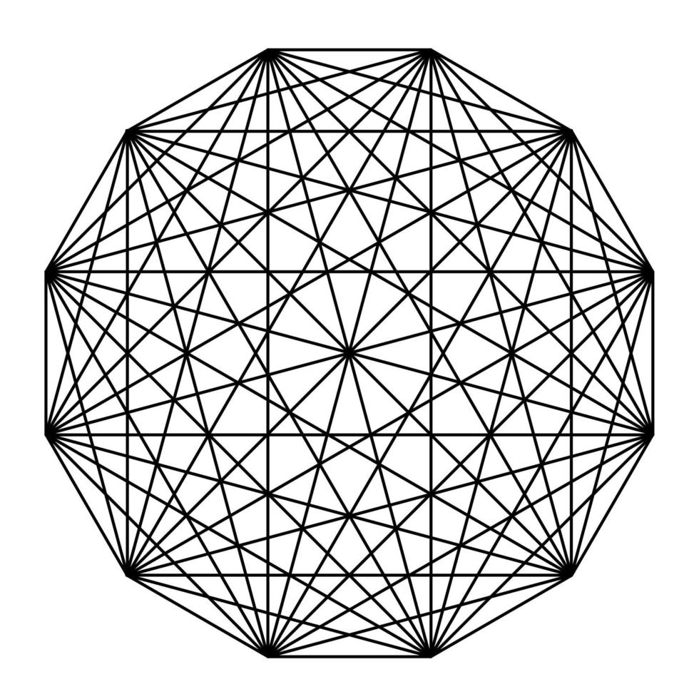 signo redondo geométrico. geometría sagrada, cubo de metatrón vector