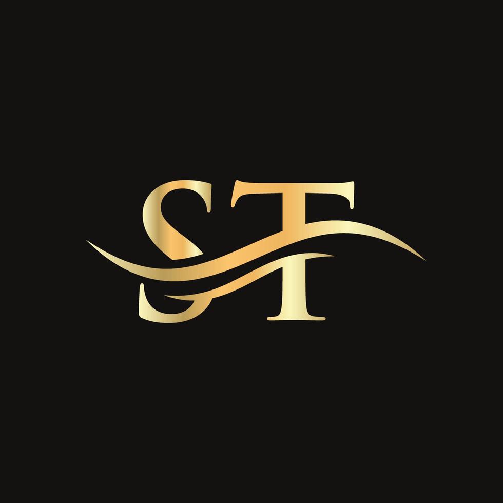 ST logo design. Initial ST letter logo design vector