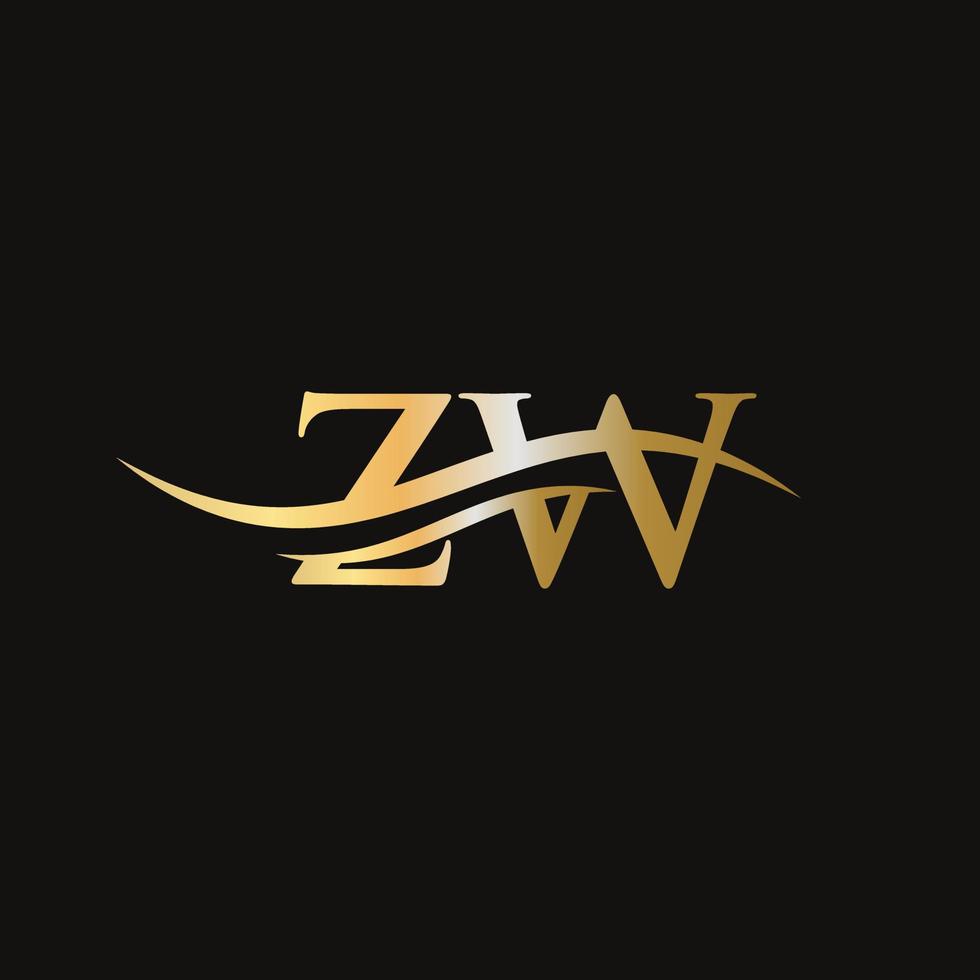 logotipo vinculado a zw para la identidad comercial y de la empresa. vector de logotipo de letra creativa zw