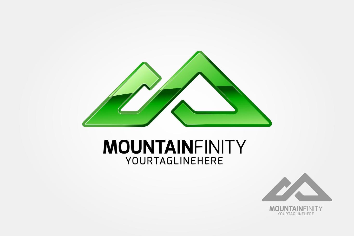 plantilla de logotipo de vector infinito de montaña. plantilla de logotipo de montañas abstractas para marca y diseño.