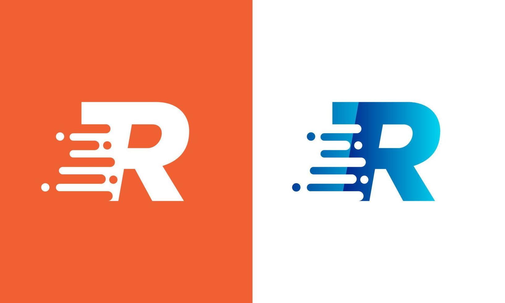 Letter R Logo Fast speed, quick energy drop icon.  Speed Logotype Element vector