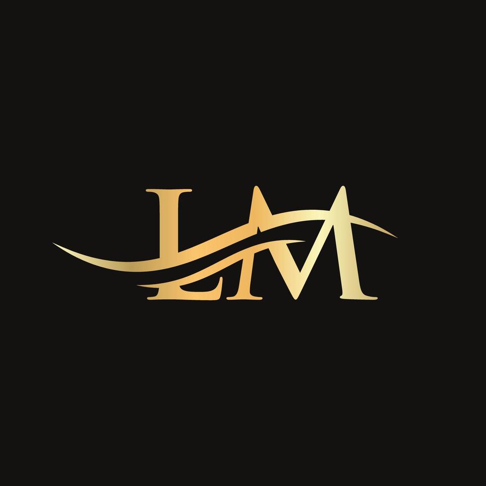 diseño inicial del logotipo de la letra lm vinculada. vector de diseño de logotipo de letra moderna lm