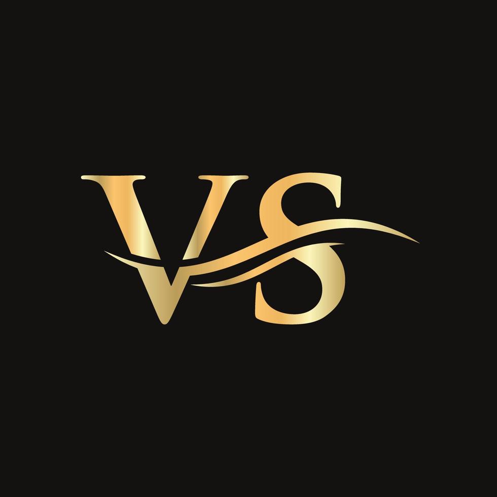 VS Letter Linked Logo for business and company identity. Initial Letter VS Logo Vector Template