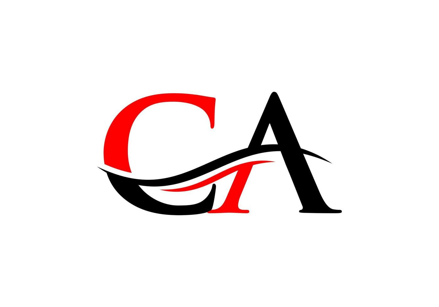CA logo Design. Premium Letter CA Logo Design with water wave concept vector
