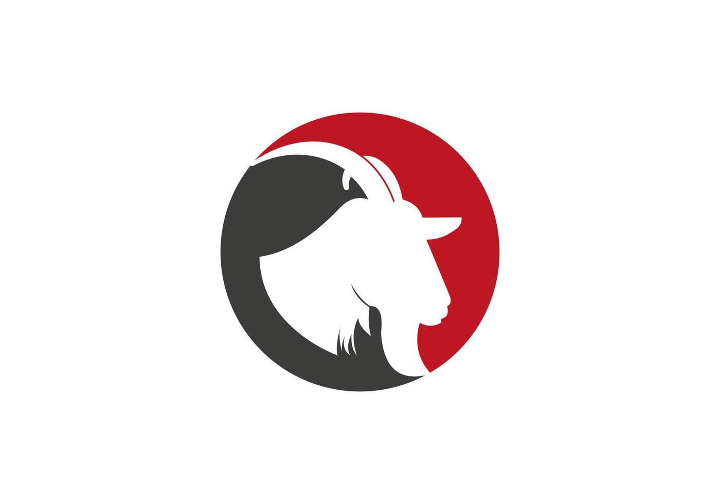 Stylized silhouette face goat. Goat head logo vector