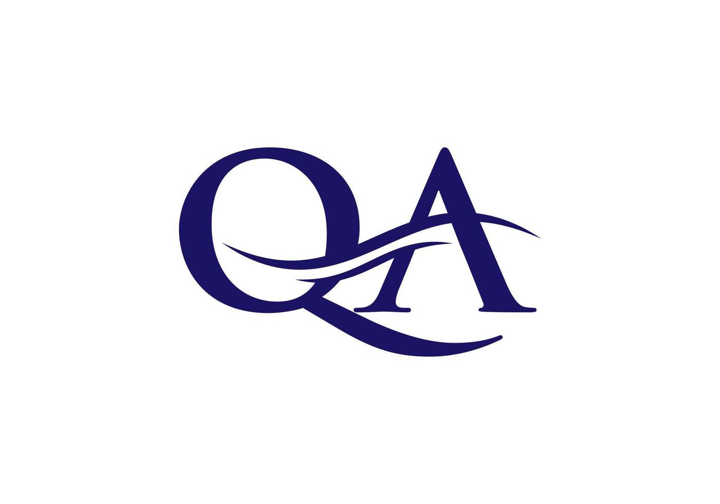 QA logo design. Initial QA letter logo vector. Swoosh letter QA logo design vector