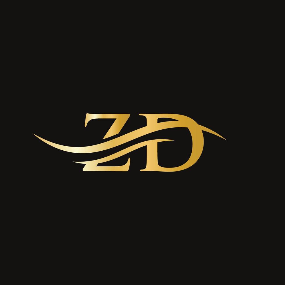 diseño de logotipo zd. diseño inicial del logotipo de la letra zd vector