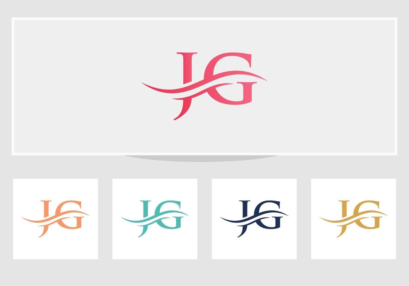 Creative JG letter with luxury concept. Modern JG Logo Design for business and company identity vector