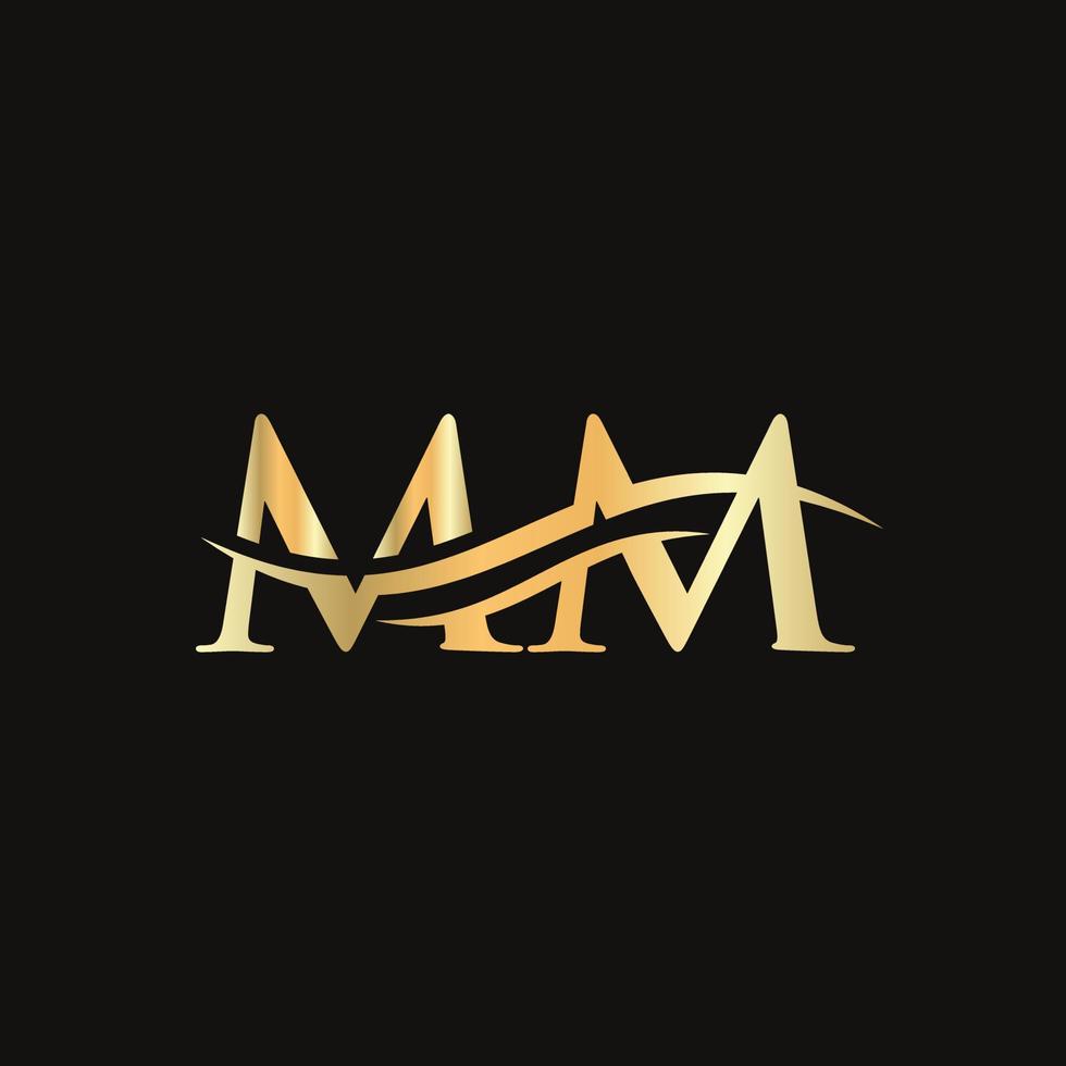 logotipo mm. monograma letra mm logo diseño vector. diseño de logotipo de letra mm vector