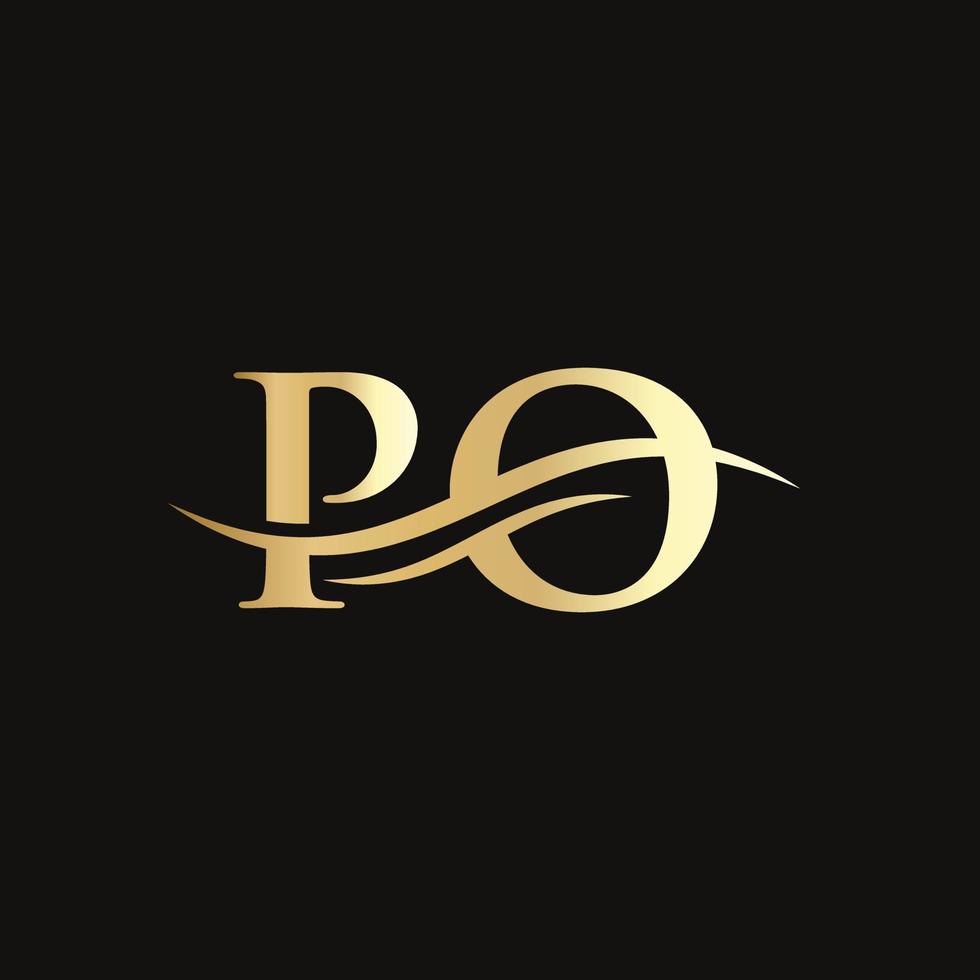 PO letter logo. Initial PO letter business logo design vector template
