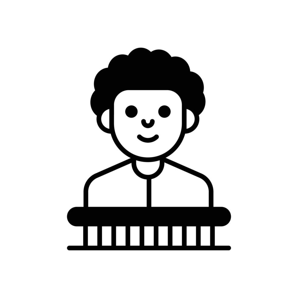 Accused vector glyph icon style illustration. EPS 10 file