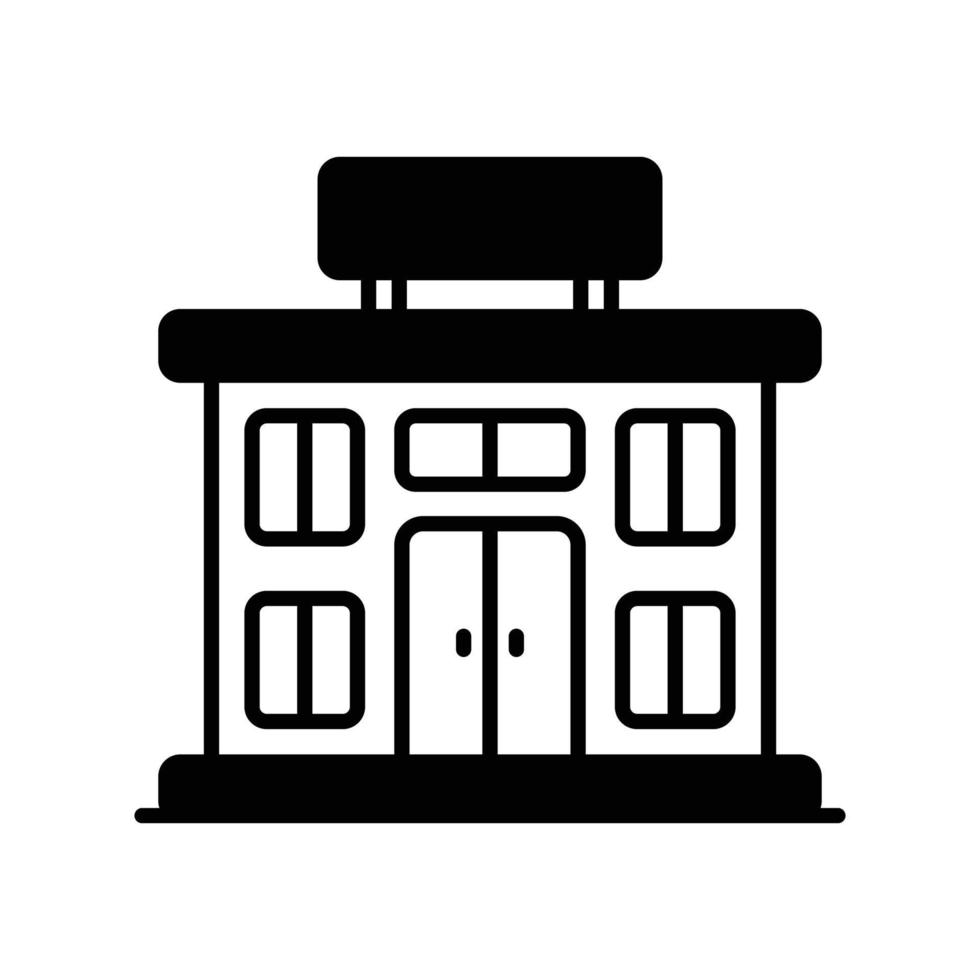 Courthouse vector glyph icon style illustration. EPS 10 file