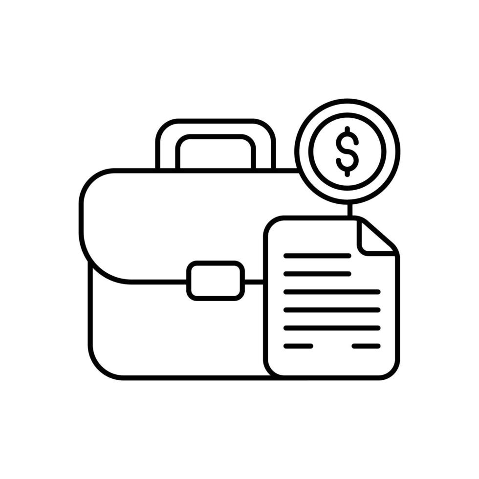 ilustración de estilo de icono de línea de vector de bolsa de documentos. archivo eps 10