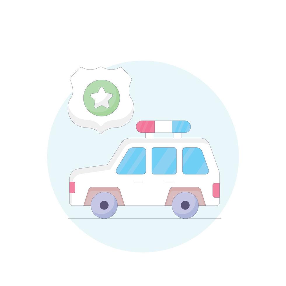 Police car vector With Background icon style illustration. EPS 10 file