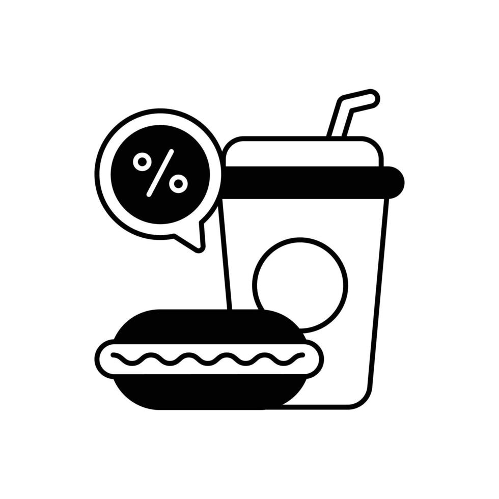 Fast Food  Vector Icon Gylph Style Illustration. EPS 10 File