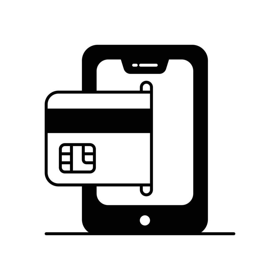 Mobile payment Vector Icon Style Gylph Illustration. EPS 10 File