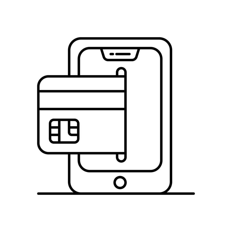 Mobile payment Vector Icon Style Line  Illustration. EPS 10 File