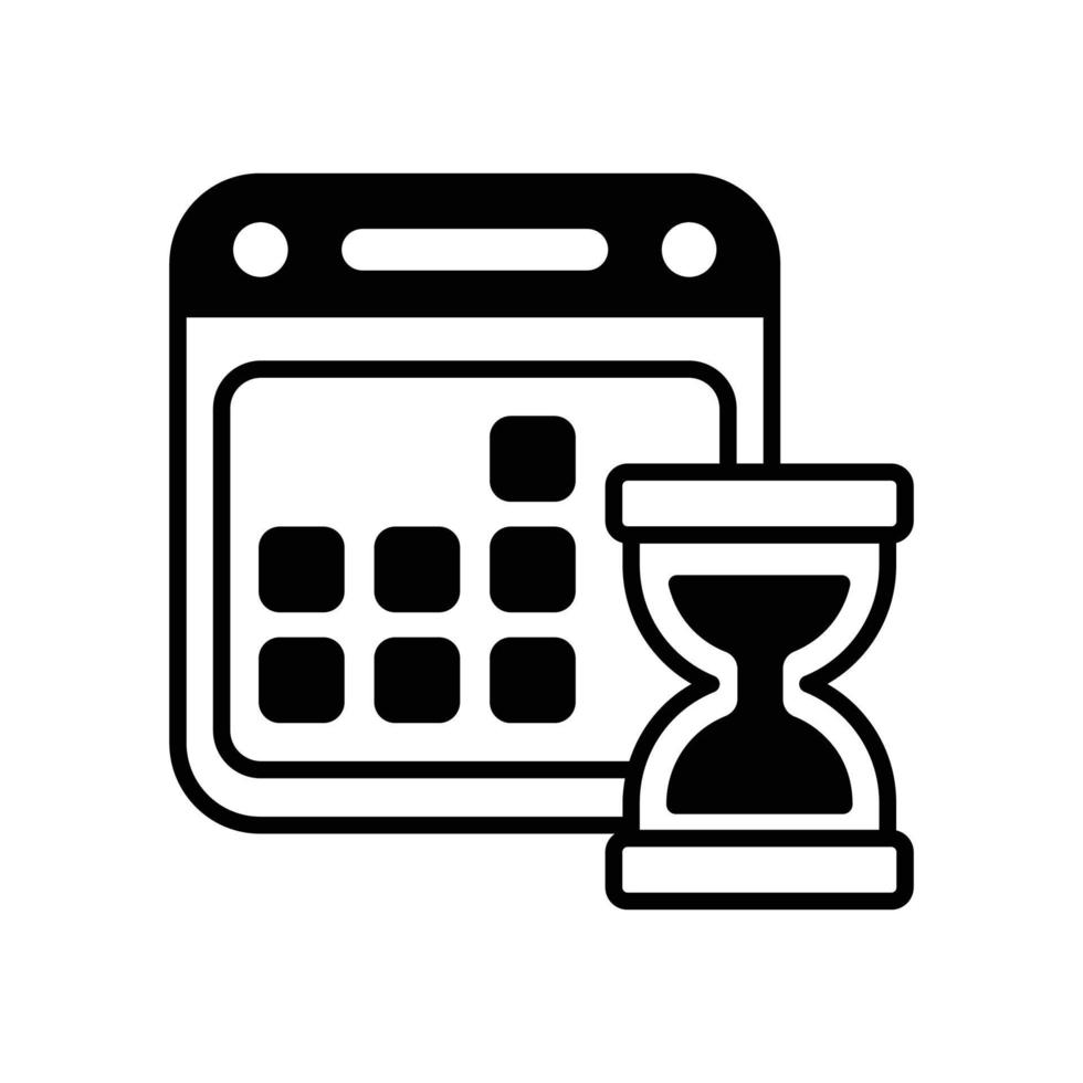 Schedule vector glyph icon style illustration. EPS 10 file