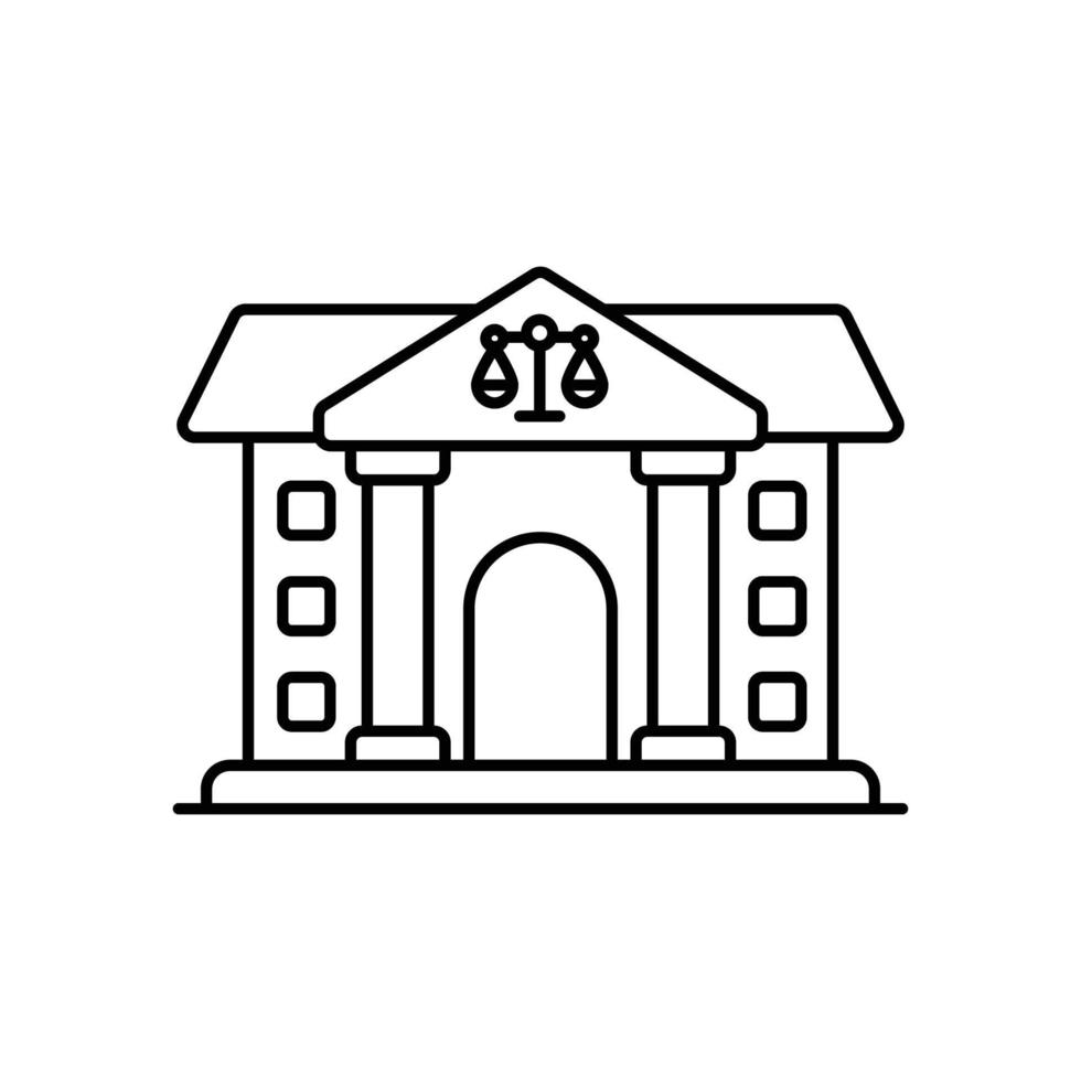 ilustración de estilo de icono de línea de vector de palacio de justicia. archivo eps 10